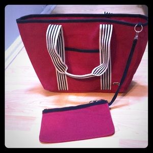 Lacoste medium canvas nautical shoulder bag tote